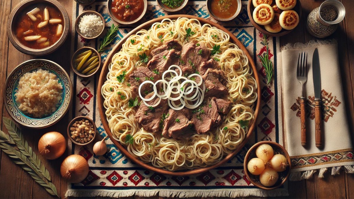 Beshbarmak - The national dish of Kazakhstan