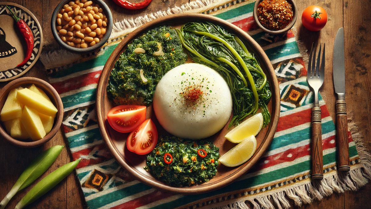 Papa with Moroho - The national dish of Lesotho